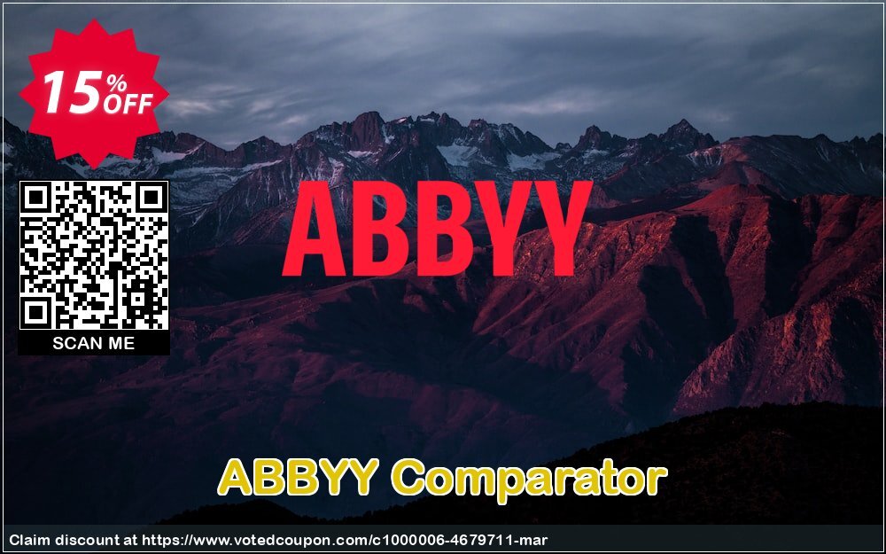 ABBYY Comparator Coupon, discount We are happy to announce our ABBYY FineReader PDF Back 2 Work Promotion 2025.. Promotion: hottest discount code of ABBYY Comparator 2024