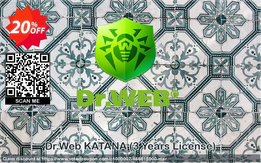 Dr.Web KATANA, 3 Years Plan  Coupon, discount 20% OFF Dr.Web KATANA, verified. Promotion: Wondrous promotions code of Dr.Web KATANA, tested & approved