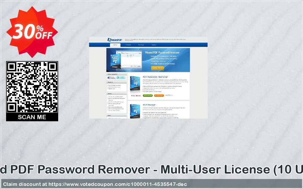 Ahead PDF Password Remover - Multi-User Plan, 10 Users  Coupon, discount Ahead PDF Password Remover - Multi-User License (Up to 10 Users) hottest promo code 2023. Promotion: hottest promo code of Ahead PDF Password Remover - Multi-User License (Up to 10 Users) 2023