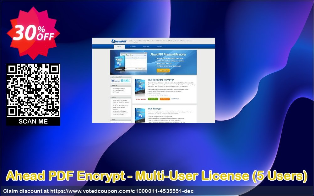 Ahead PDF Encrypt - Multi-User Plan, 5 Users  Coupon, discount Ahead PDF Encrypt - Multi-User License (Up to 5 Users) wonderful deals code 2023. Promotion: wonderful deals code of Ahead PDF Encrypt - Multi-User License (Up to 5 Users) 2023