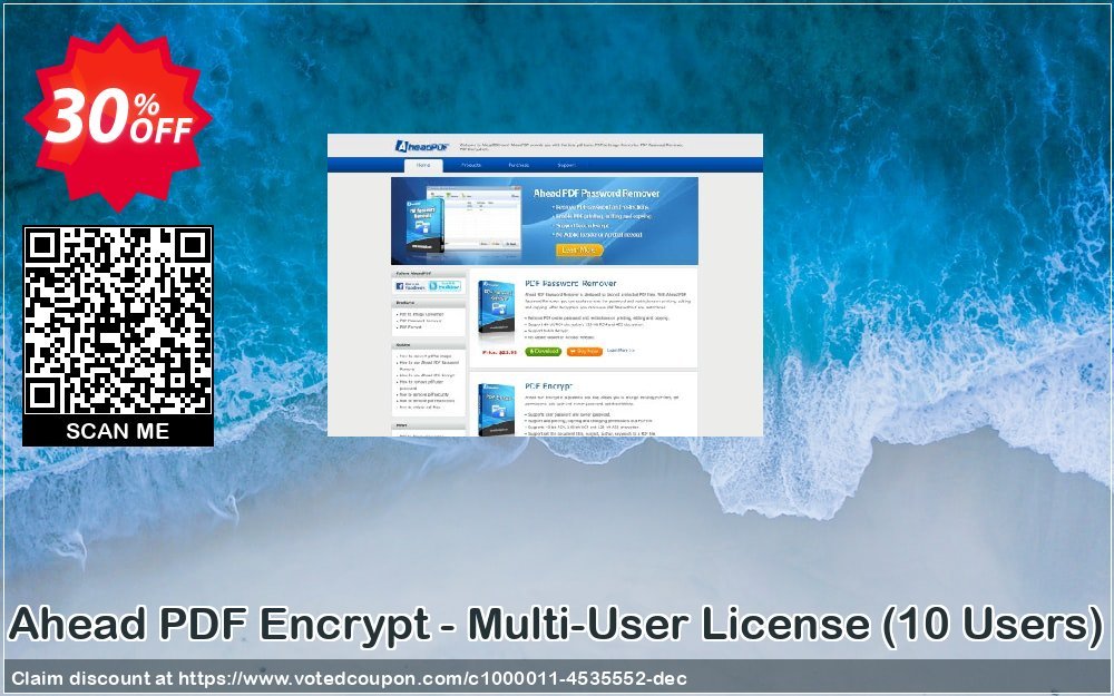 Ahead PDF Encrypt - Multi-User Plan, 10 Users 