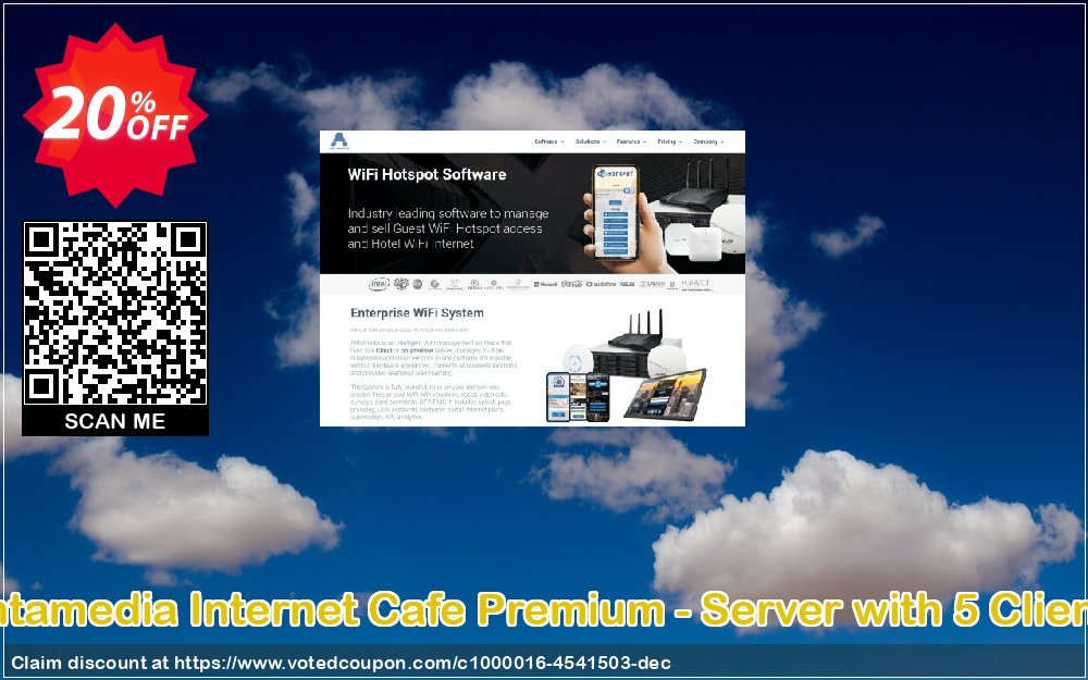 Antamedia Internet Cafe Premium - Server with 5 Clients Coupon Code May 2024, 20% OFF - VotedCoupon