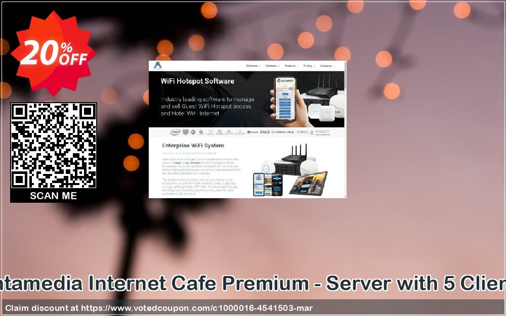 Antamedia Internet Cafe Premium - Server with 5 Clients Coupon Code May 2024, 20% OFF - VotedCoupon