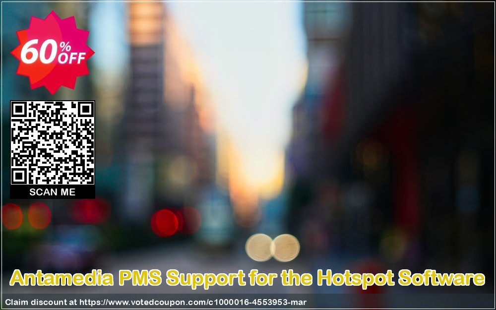 Antamedia PMS Support for the Hotspot Software Coupon, discount Black Friday - Cyber Monday. Promotion: stunning sales code of PMS Support for the Hotspot Software 2024