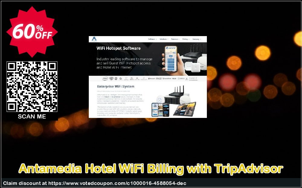 Antamedia Hotel WiFi Billing with TripAdvisor Coupon, discount Black Friday - Cyber Monday. Promotion: best promo code of Hotel WiFi Billing with TripAdvisor 2023