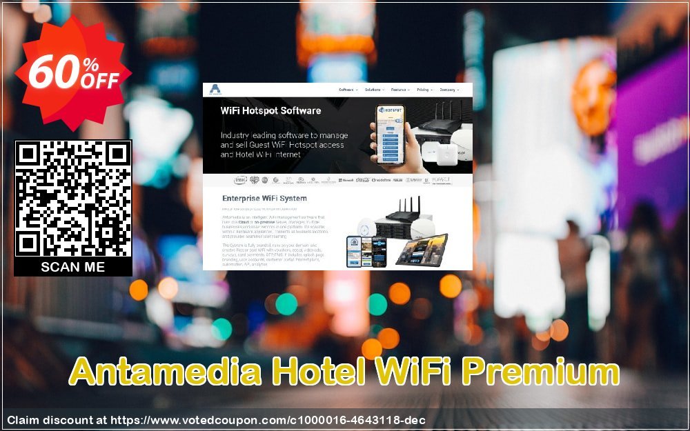 Antamedia Hotel WiFi Premium Coupon, discount Black Friday - Cyber Monday. Promotion: hottest promotions code of Hotel WiFi Premium 2023