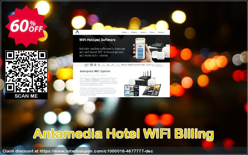 Antamedia Hotel WiFi Billing Coupon, discount Black Friday - Cyber Monday. Promotion: best deals code of Hotel WiFi Billing 2023