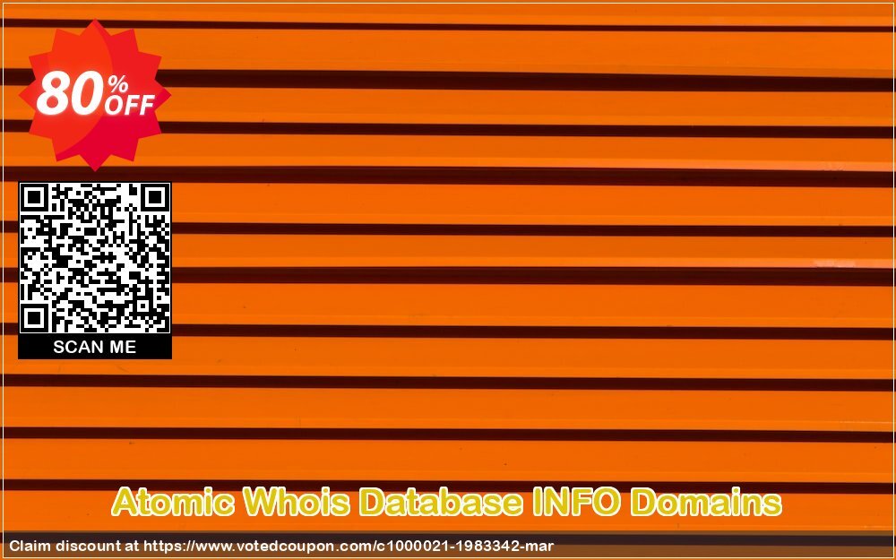 Atomic Whois Database INFO Domains Coupon, discount Atomic Whois Database INFO Domains dreaded promotions code 2024. Promotion: dreaded promotions code of Atomic Whois Database INFO Domains 2024