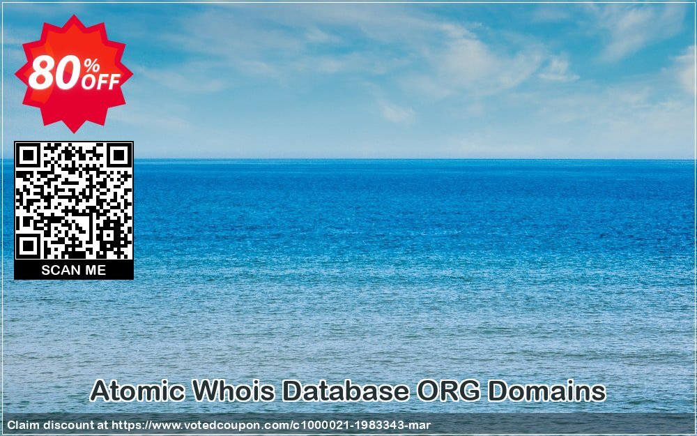 Atomic Whois Database ORG Domains Coupon Code May 2024, 80% OFF - VotedCoupon