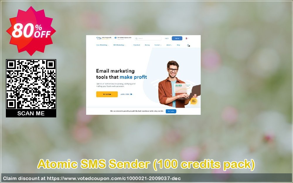 Atomic SMS Sender, 100 credits pack  Coupon, discount Atomic SMS Sender (100 credits pack) awful promo code 2024. Promotion: awful promo code of Atomic SMS Sender (100 credits pack) 2024