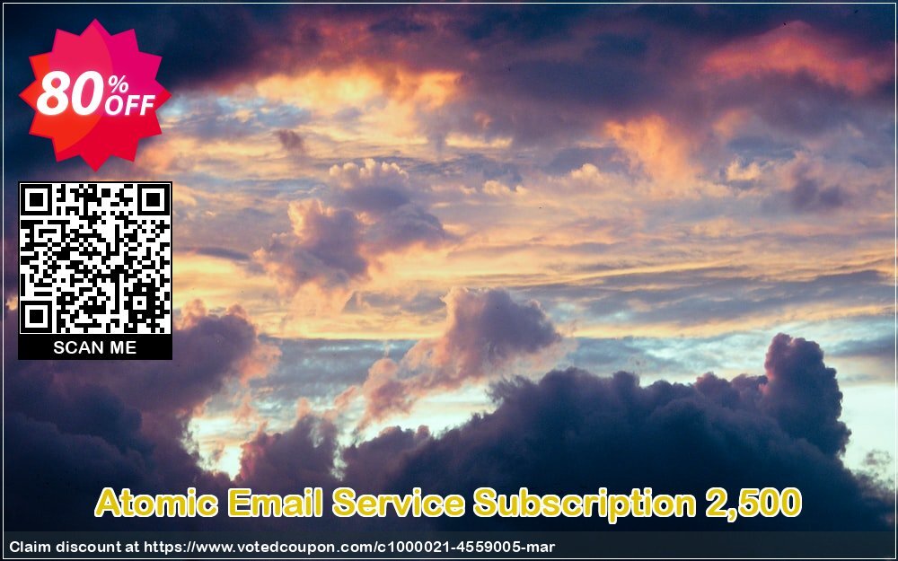 Atomic Email Service Subscription 2,500 Coupon, discount Email Service Subscription 2500 best discounts code 2024. Promotion: best discounts code of Email Service Subscription 2500 2024