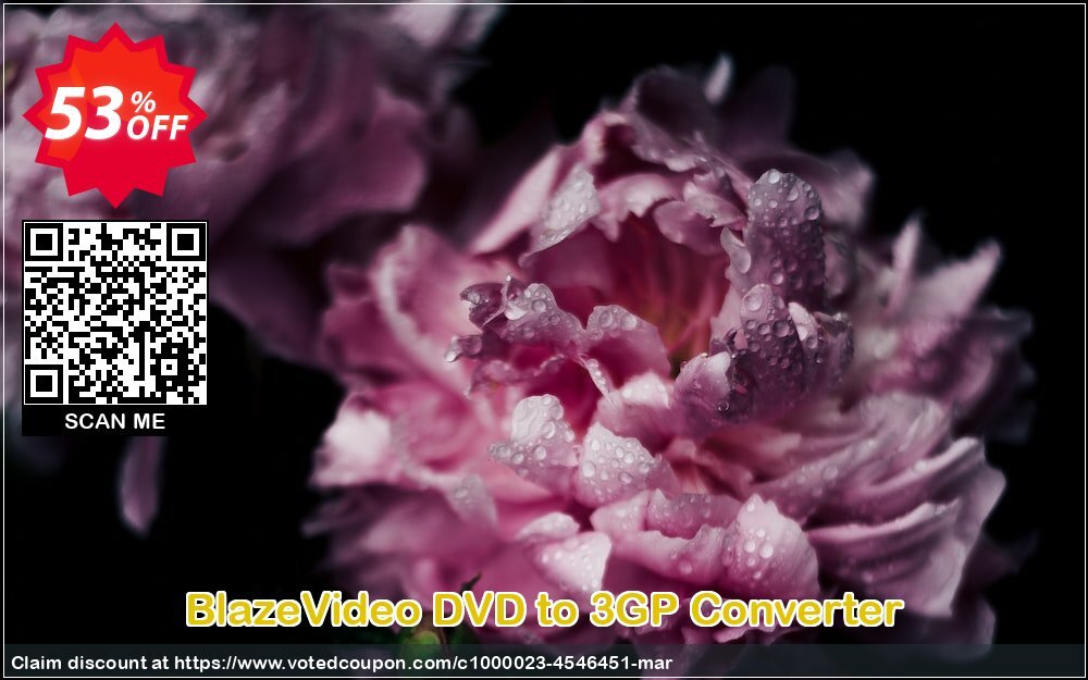 BlazeVideo DVD to 3GP Converter Coupon, discount Save 50% Off. Promotion: exclusive offer code of BlazeVideo DVD to 3GP Converter 2024