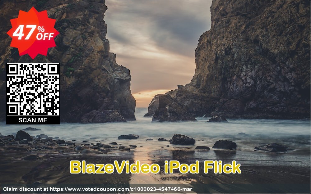 BlazeVideo iPod Flick Coupon, discount Save 45% Off. Promotion: amazing offer code of BlazeVideo iPod Flick 2024