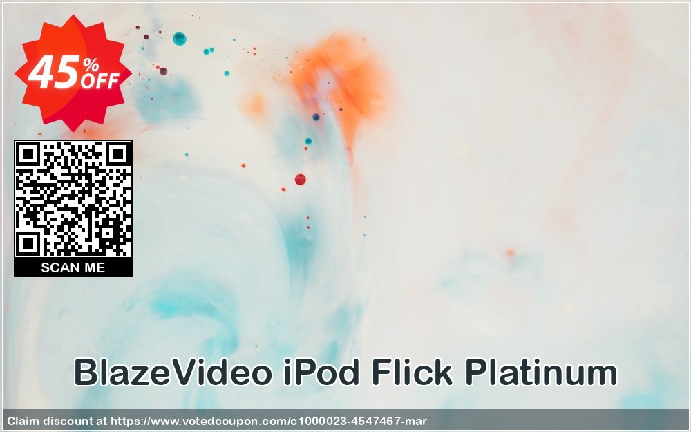 BlazeVideo iPod Flick Platinum Coupon, discount Save 45% Off. Promotion: stunning discount code of BlazeVideo iPod Flick Platinum 2024