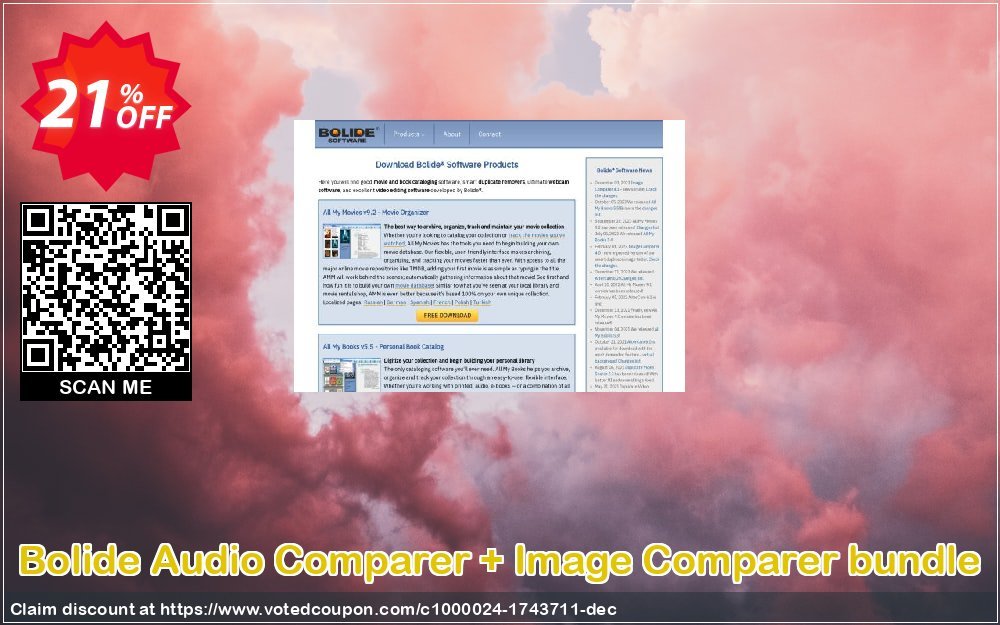 Bolide Audio Comparer + Image Comparer bundle Coupon, discount ANTIVIRUS OFFER. Promotion: amazing promotions code of Audio Comparer + Image Comparer bundle 2024