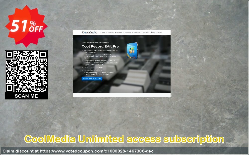 CoolMedia Unlimited access subscription Coupon, discount CoolMedia Unlimited access subscription amazing discount code 2024. Promotion: amazing discount code of CoolMedia Unlimited access subscription 2024