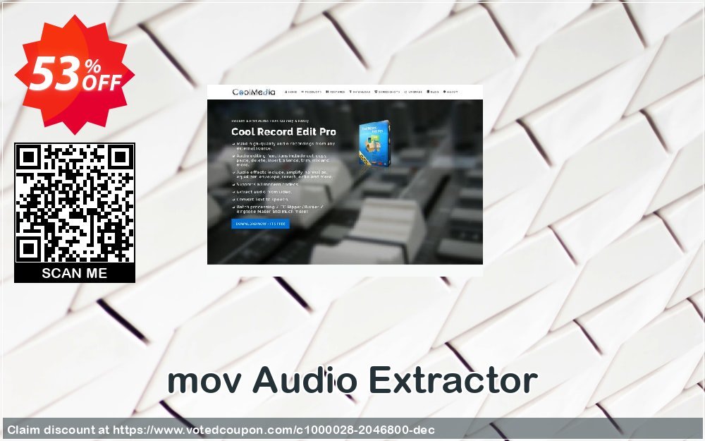 mov Audio Extractor Coupon, discount mov Audio Extractor excellent offer code 2023. Promotion: excellent offer code of mov Audio Extractor 2023