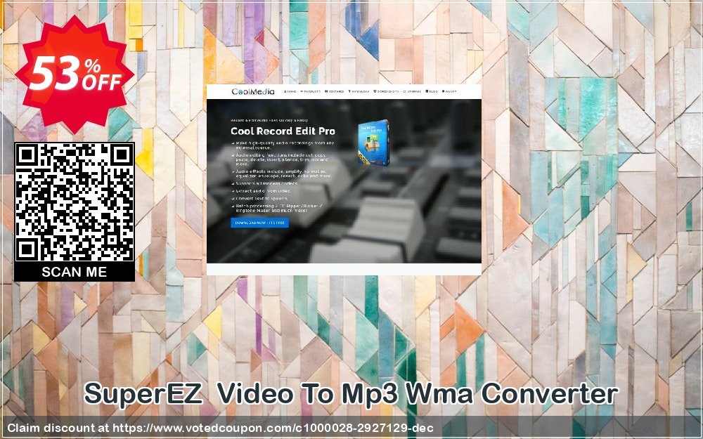 SuperEZ  Video To Mp3 Wma Converter Coupon, discount SuperEZ  Video To Mp3 Wma Converter awful promo code 2024. Promotion: awful promo code of SuperEZ  Video To Mp3 Wma Converter 2024