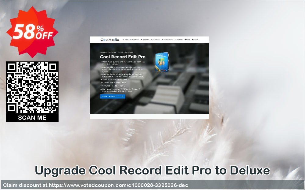 Upgrade Cool Record Edit Pro to Deluxe Coupon, discount Upgrade Cool Record Edit Pro to Deluxe marvelous sales code 2024. Promotion: marvelous sales code of Upgrade Cool Record Edit Pro to Deluxe 2024