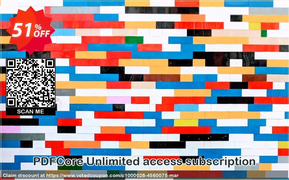 PDFCore Unlimited access subscription Coupon, discount PDFCore Unlimited access subscription impressive promo code 2024. Promotion: impressive promo code of PDFCore Unlimited access subscription 2024