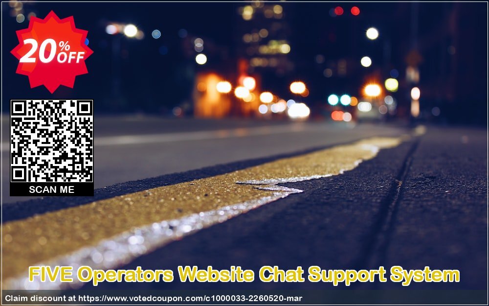 FIVE Operators Website Chat Support System Coupon, discount Wide-site discount 2024 FIVE Operators Website Chat Support System. Promotion: awful promo code of FIVE Operators Website Chat Support System 2024