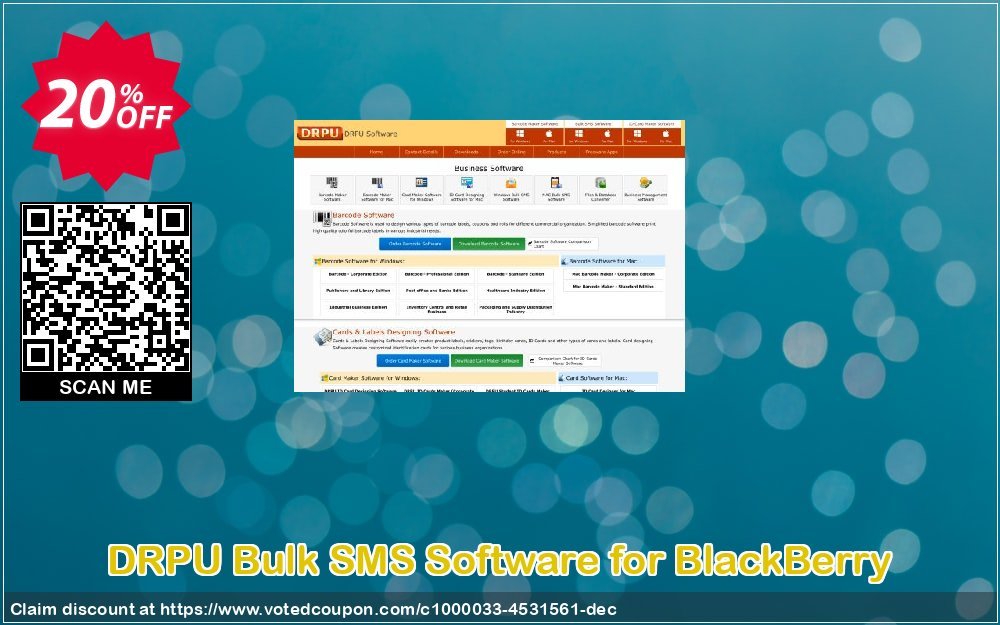DRPU Bulk SMS Software for BlackBerry Coupon Code Apr 2024, 20% OFF - VotedCoupon