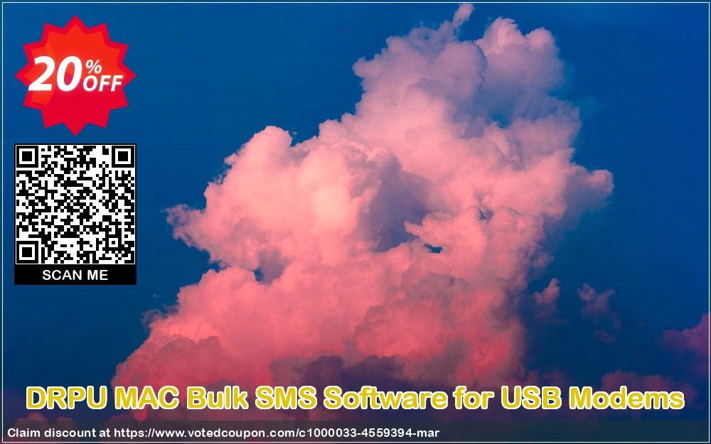 DRPU MAC Bulk SMS Software for USB Modems Coupon, discount Wide-site discount 2024 DRPU MAC Bulk SMS Software for USB Modems. Promotion: awful deals code of DRPU MAC Bulk SMS Software for USB Modems 2024