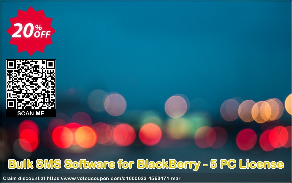 Bulk SMS Software for BlackBerry - 5 PC Plan Coupon, discount Wide-site discount 2024 Bulk SMS Software for BlackBerry - 5 PC License. Promotion: impressive promotions code of Bulk SMS Software for BlackBerry - 5 PC License 2024