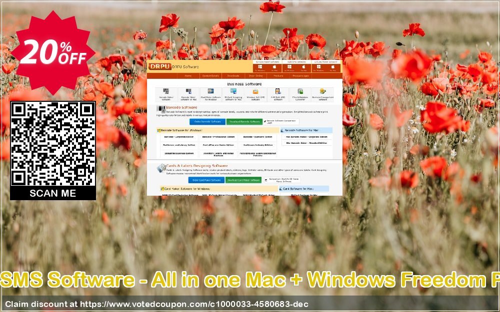 DRPU Bulk SMS Software - All in one MAC + WINDOWS Freedom Pack Bundle voted-on promotion codes