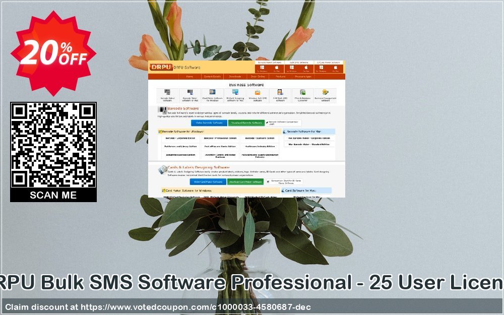 DRPU Bulk SMS Software Professional - 25 User Plan Coupon Code Apr 2024, 20% OFF - VotedCoupon