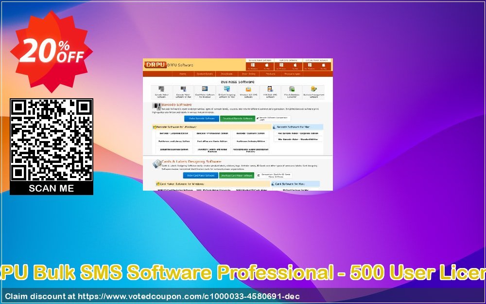 DRPU Bulk SMS Software Professional - 500 User Plan Coupon, discount Wide-site discount 2024 DRPU Bulk SMS Software Professional - 500 User License. Promotion: awful promo code of DRPU Bulk SMS Software Professional - 500 User License 2024