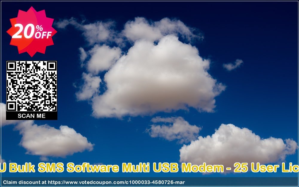 DRPU Bulk SMS Software Multi USB Modem - 25 User Plan Coupon, discount Wide-site discount 2024 DRPU Bulk SMS Software Multi USB Modem - 25 User License. Promotion: stunning promo code of DRPU Bulk SMS Software Multi USB Modem - 25 User License 2024