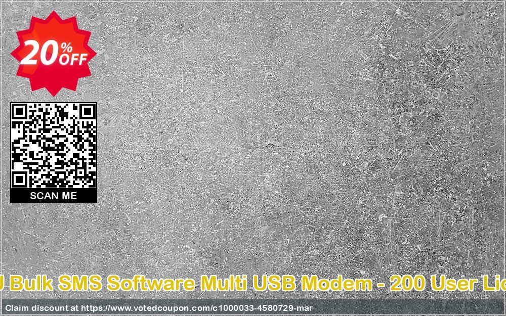 DRPU Bulk SMS Software Multi USB Modem - 200 User Plan Coupon, discount Wide-site discount 2024 DRPU Bulk SMS Software Multi USB Modem - 200 User License. Promotion: stirring sales code of DRPU Bulk SMS Software Multi USB Modem - 200 User License 2024