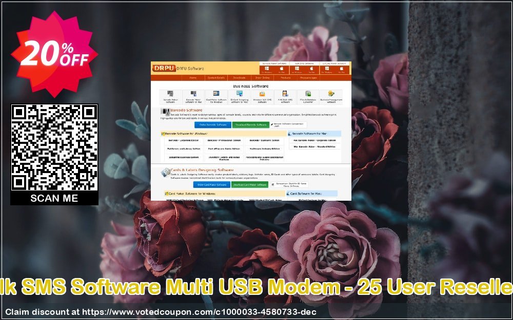 DRPU Bulk SMS Software Multi USB Modem - 25 User Reseller Plan voted-on promotion codes