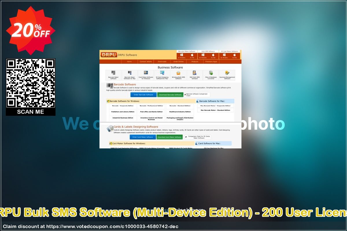 DRPU Bulk SMS Software, Multi-Device Edition - 200 User Plan Coupon Code Jun 2024, 20% OFF - VotedCoupon