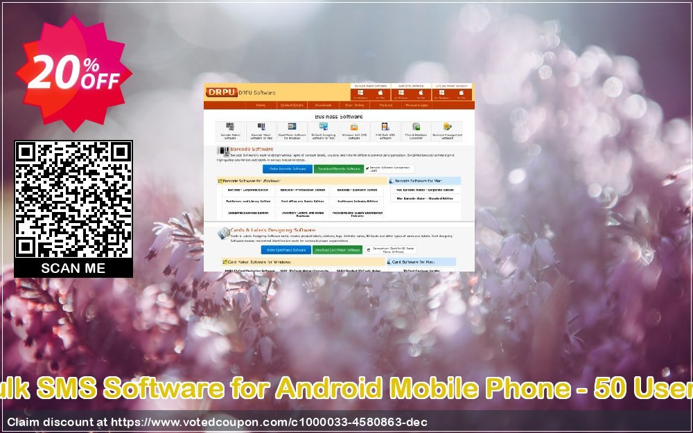 DRPU Bulk SMS Software for Android Mobile Phone - 50 User Plan Coupon Code Apr 2024, 20% OFF - VotedCoupon