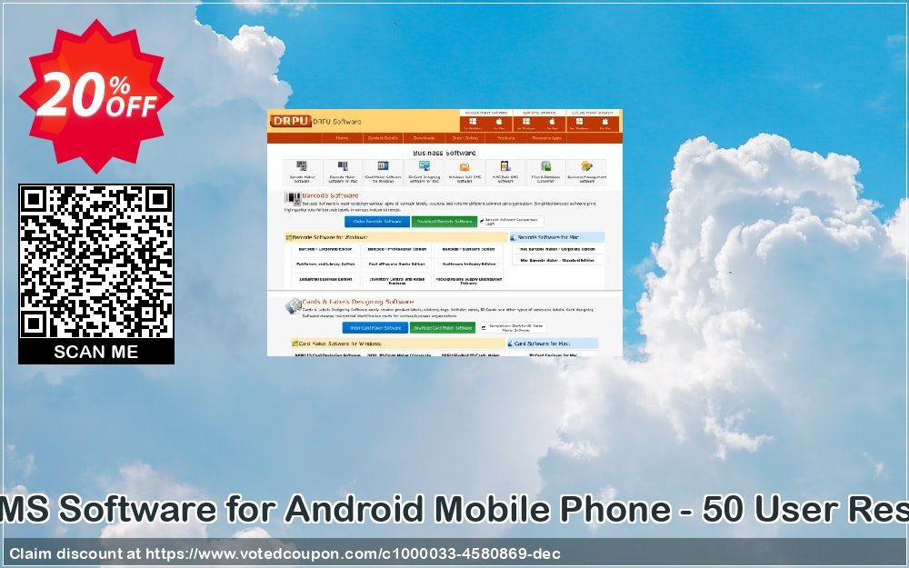 DRPU Bulk SMS Software for Android Mobile Phone - 50 User Reseller Plan Coupon Code Apr 2024, 20% OFF - VotedCoupon