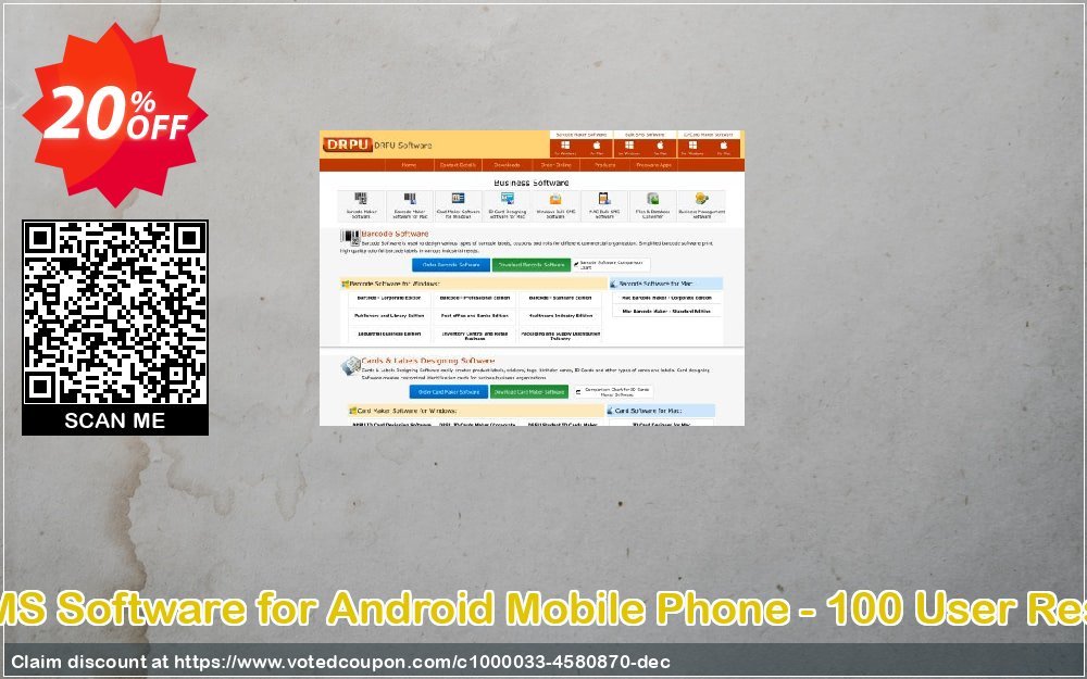 DRPU Bulk SMS Software for Android Mobile Phone - 100 User Reseller Plan Coupon Code May 2024, 20% OFF - VotedCoupon