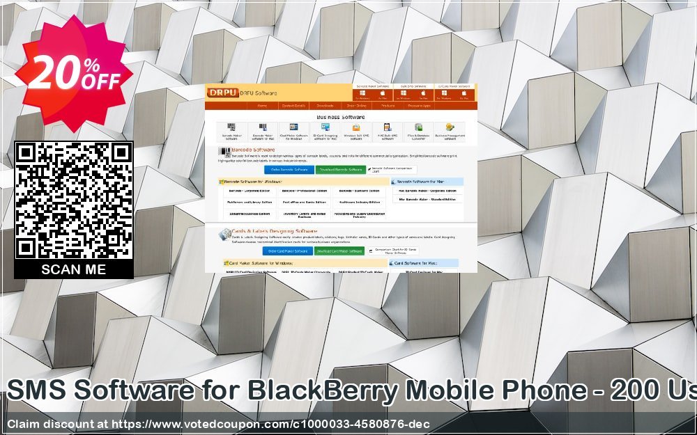 DRPU Bulk SMS Software for BlackBerry Mobile Phone - 200 User Plan Coupon Code Apr 2024, 20% OFF - VotedCoupon