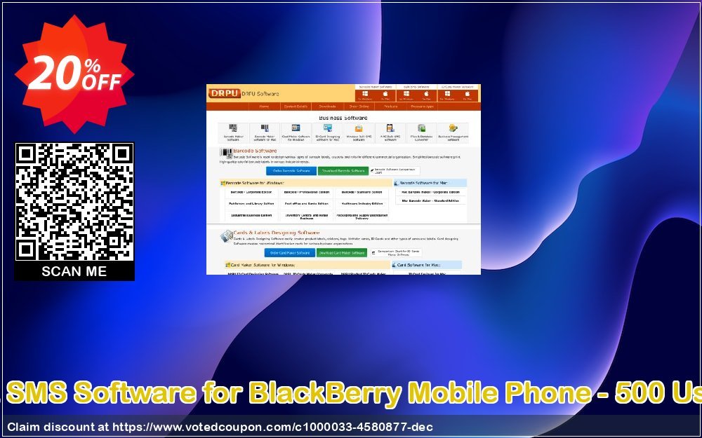 DRPU Bulk SMS Software for BlackBerry Mobile Phone - 500 User Plan Coupon Code Apr 2024, 20% OFF - VotedCoupon