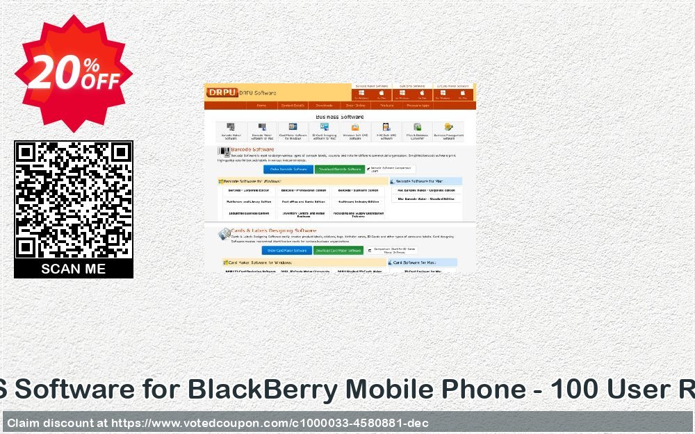 DRPU Bulk SMS Software for BlackBerry Mobile Phone - 100 User Reseller Plan Coupon Code Apr 2024, 20% OFF - VotedCoupon