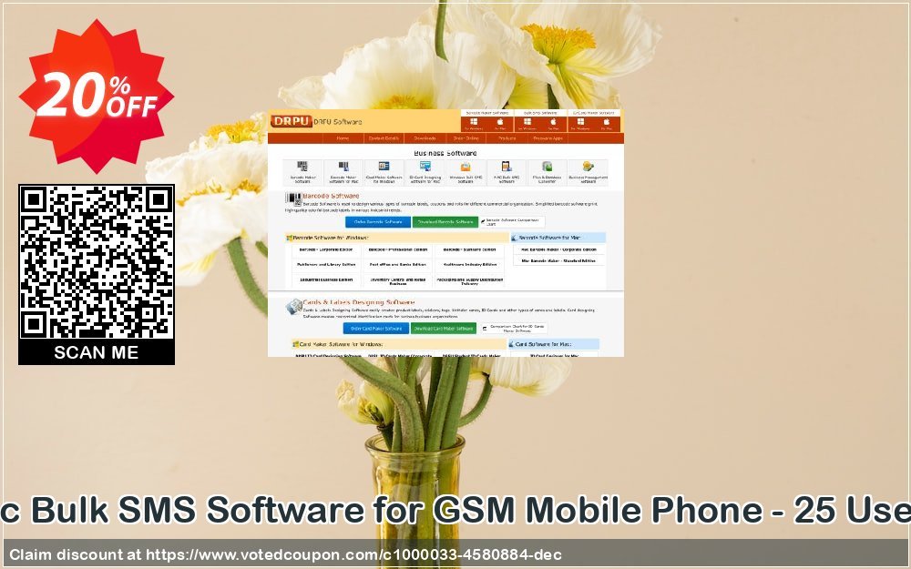 DRPU MAC Bulk SMS Software for GSM Mobile Phone - 25 User Plan Coupon Code Apr 2024, 20% OFF - VotedCoupon