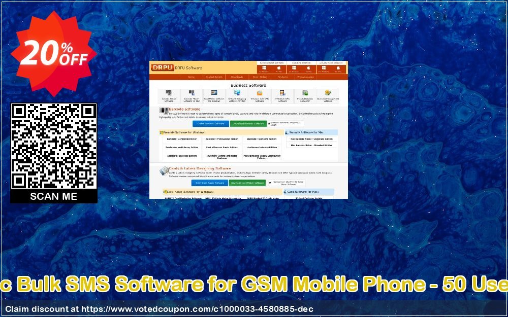 DRPU MAC Bulk SMS Software for GSM Mobile Phone - 50 User Plan Coupon Code Apr 2024, 20% OFF - VotedCoupon