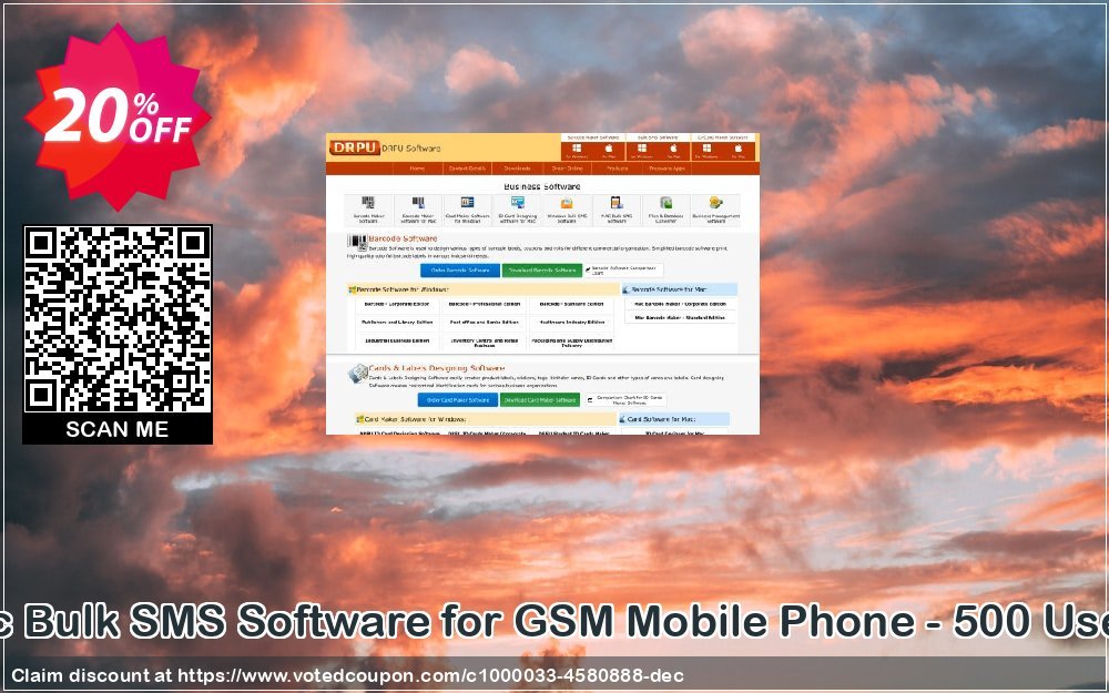 DRPU MAC Bulk SMS Software for GSM Mobile Phone - 500 User Plan Coupon Code Apr 2024, 20% OFF - VotedCoupon
