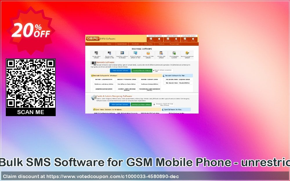DRPU MAC Bulk SMS Software for GSM Mobile Phone - unrestricted version Coupon Code Apr 2024, 20% OFF - VotedCoupon