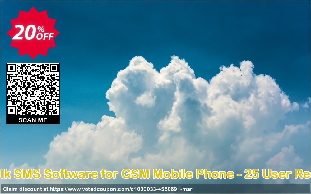 DRPU MAC Bulk SMS Software for GSM Mobile Phone - 25 User Reseller Plan Coupon, discount Wide-site discount 2024 DRPU Mac Bulk SMS Software for GSM Mobile Phone - 25 User Reseller License. Promotion: impressive deals code of DRPU Mac Bulk SMS Software for GSM Mobile Phone - 25 User Reseller License 2024