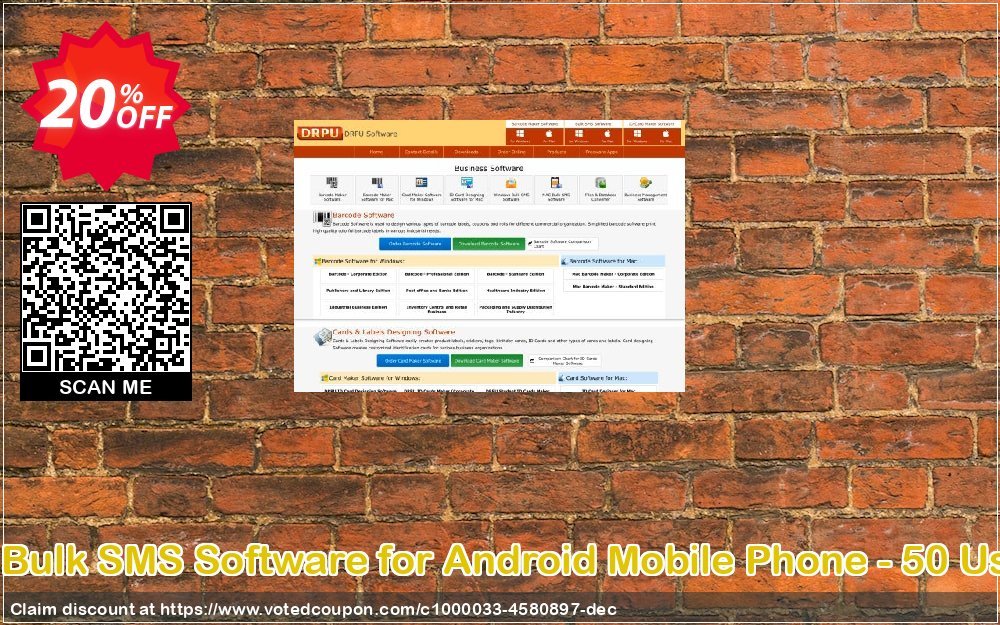 DRPU MAC Bulk SMS Software for Android Mobile Phone - 50 User Plan Coupon Code May 2024, 20% OFF - VotedCoupon
