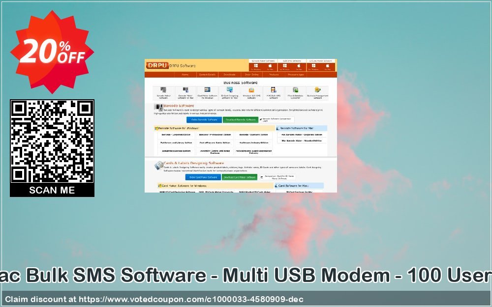 DRPU MAC Bulk SMS Software - Multi USB Modem - 100 User Plan Coupon Code Apr 2024, 20% OFF - VotedCoupon