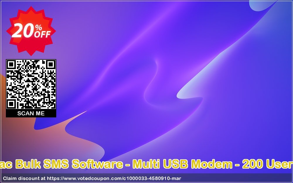 DRPU MAC Bulk SMS Software - Multi USB Modem - 200 User Plan Coupon, discount Wide-site discount 2024 DRPU Mac Bulk SMS Software - Multi USB Modem - 200 User License. Promotion: stunning promotions code of DRPU Mac Bulk SMS Software - Multi USB Modem - 200 User License 2024