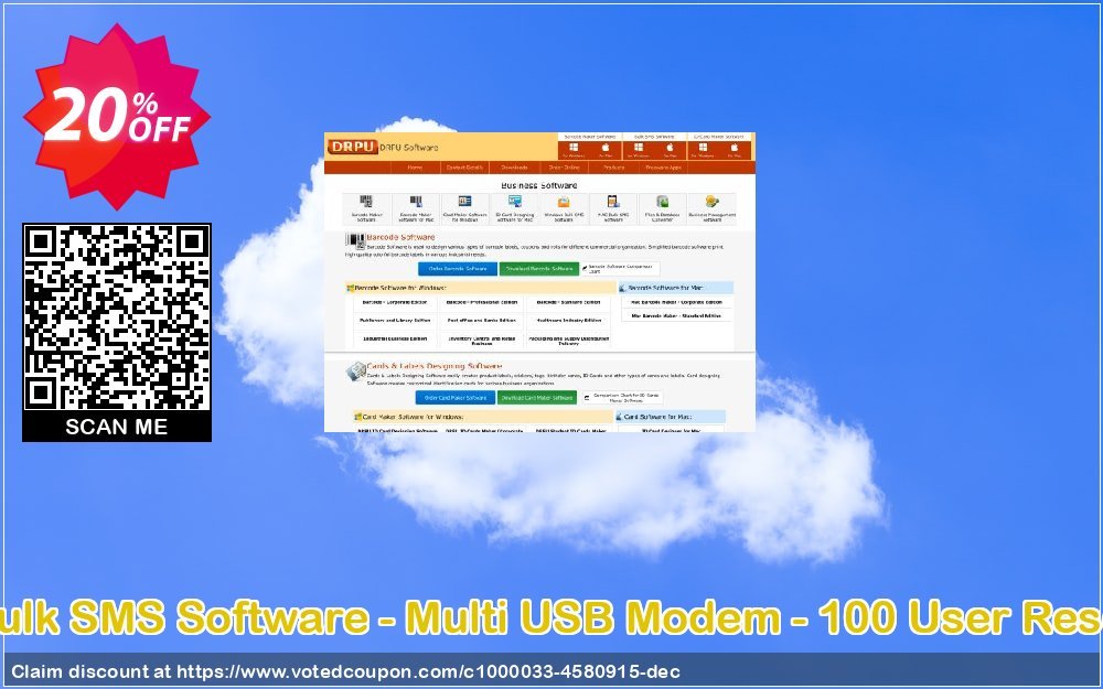 DRPU MAC Bulk SMS Software - Multi USB Modem - 100 User Reseller Plan Coupon Code May 2024, 20% OFF - VotedCoupon